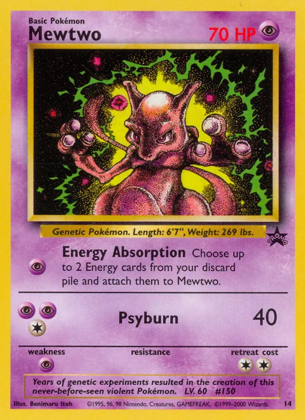 1999 Wizards Black Star Promos Mewtwo #14/53 card image