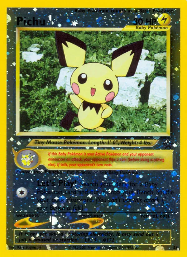 1999 Wizards Black Star Promos Pichu Promo #35/53 Promo card image