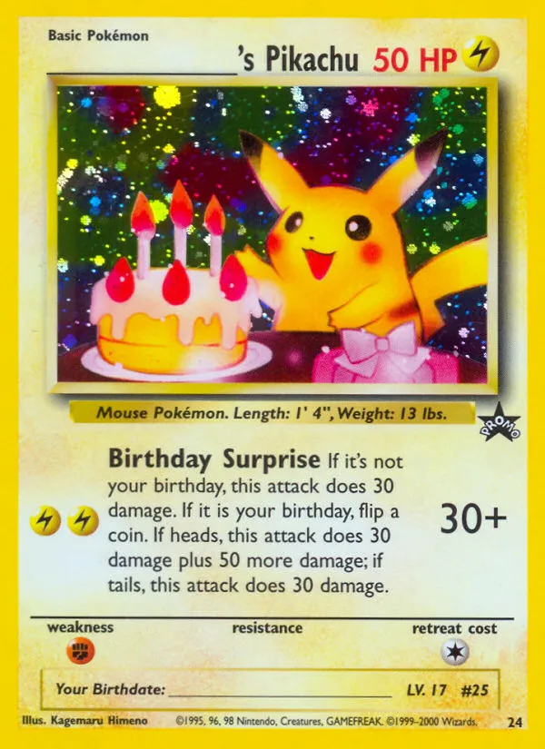 1999 Wizards Black Star Promos _____'s Pikachu Promo #24/53 Promo card image