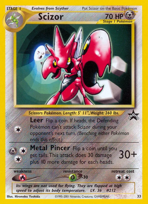1999 Wizards Black Star Promos Scizor Promo #33/53 Promo card image