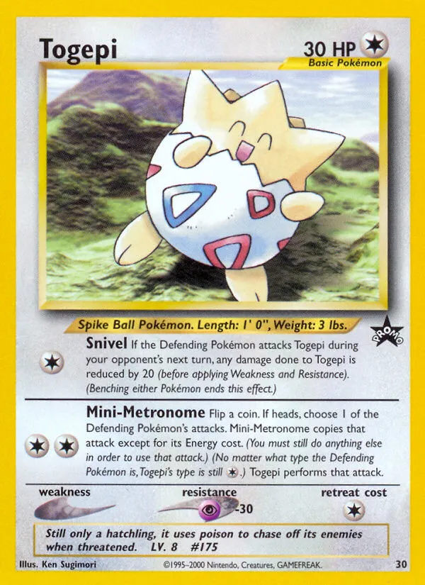 1999 Wizards Black Star Promos Togepi Promo #30/53 Promo card image