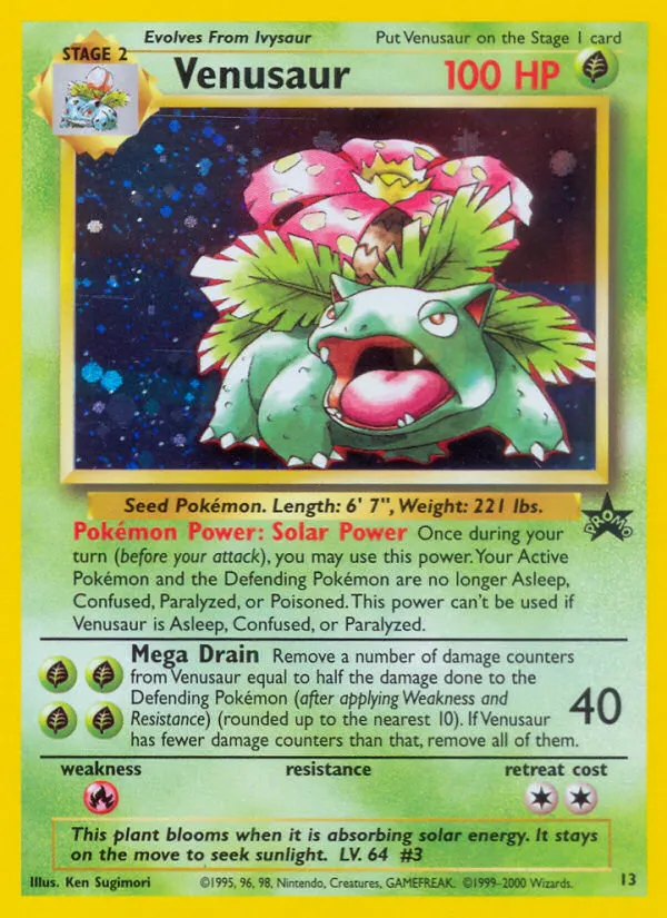 1999 Wizards Black Star Promos Venusaur Promo #13/53 Promo card image
