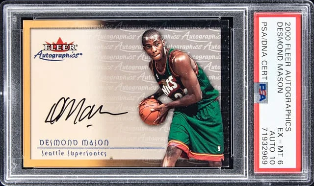 2000-01 Fleer Autographics Desmond Mason #no-number card image