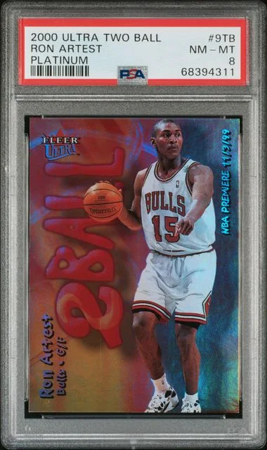 2000-01 Fleer Ultra Ron Artest Two Ball Platinum #9TB card image