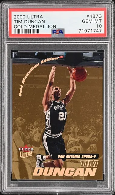 2000-01 Fleer Ultra Tim Duncan Gold Medallion #187G card image