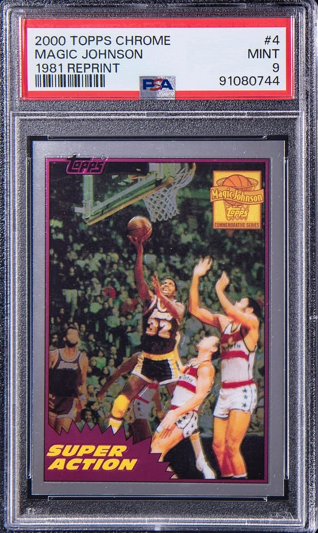 2000-01 Topps Chrome Magic Johnson 1981 Reprint #4 card image