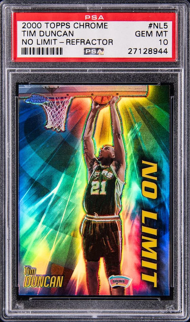 2000-01 Topps Chrome Tim Duncan No Limit Refractor #NL5 card image