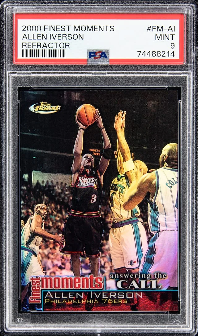 2000-01 Topps Finest Allen Iverson Moments Refractor #FM-AI card image