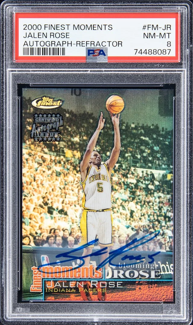 2000-01 Topps Finest Jalen Rose Moments Autograph - Refractor #FM-JR card image