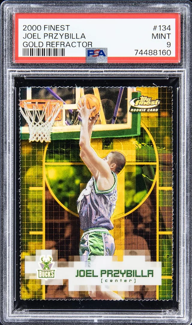 2000-01 Topps Finest Joel Przybilla Gold Refractor #134 card image
