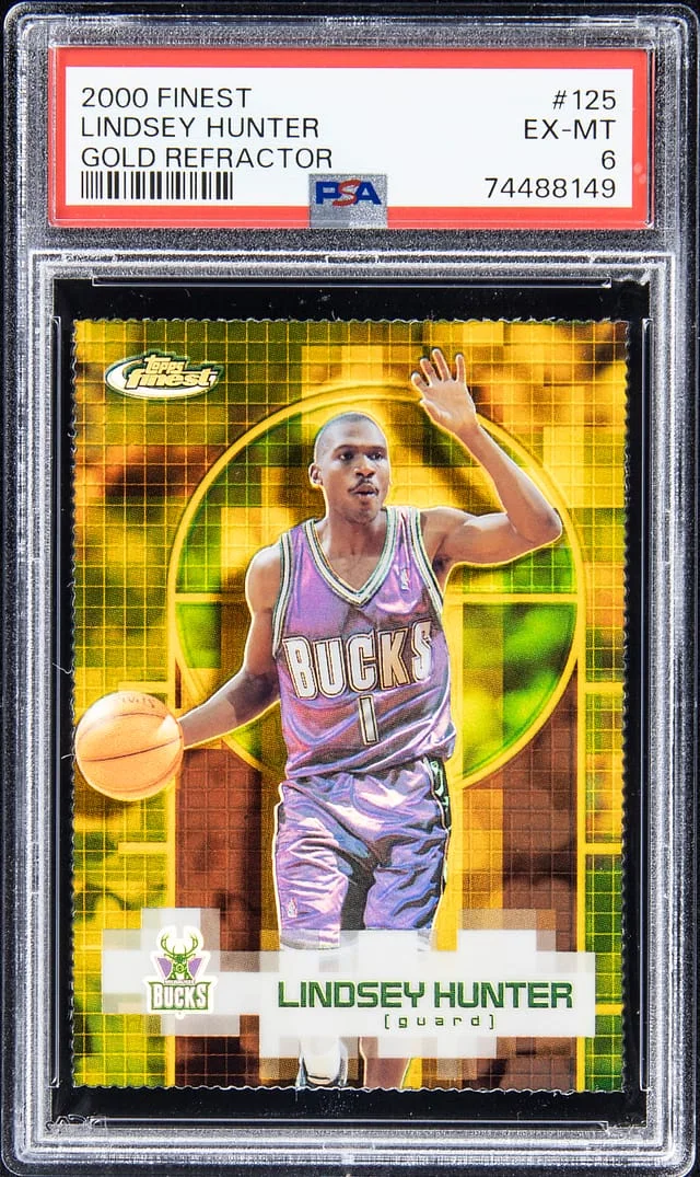 2000-01 Topps Finest Lindsey Hunter Gold Refractor #125 card image
