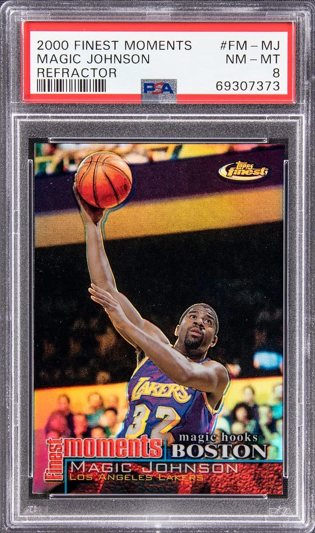 2000-01 Topps Finest Magic Johnson Moments Refractor #FM-MJ card image