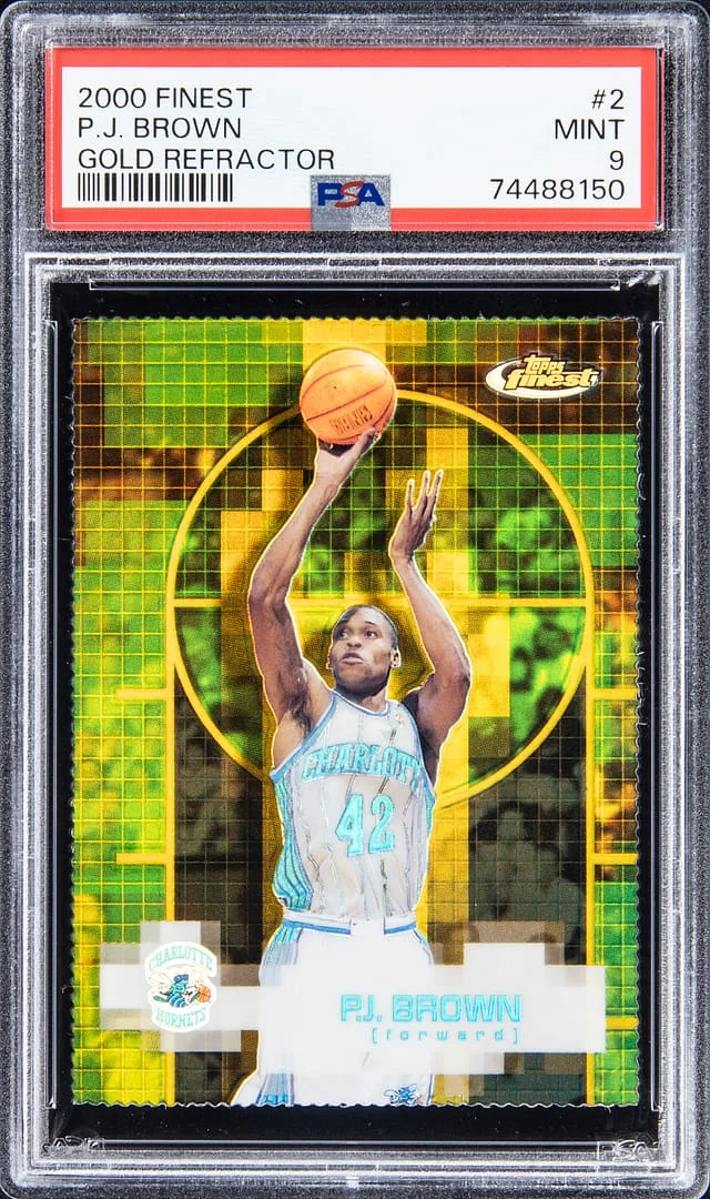2000-01 Topps Finest P.J Brown Gold Refractor #2 card image
