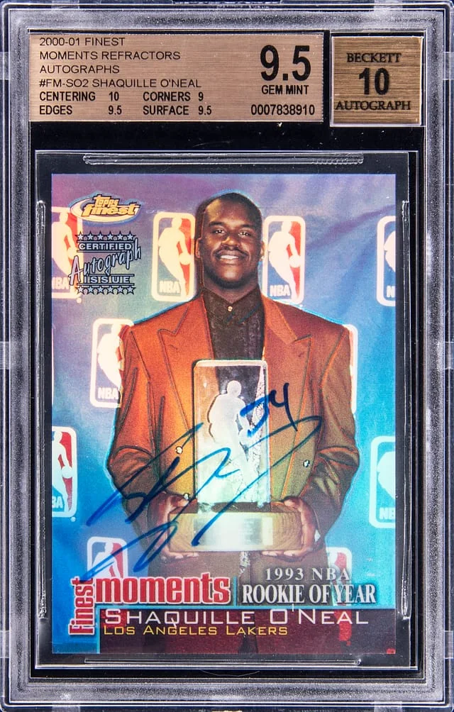 2000-01 Topps Finest Shaquille O'Neal Moments Refractors Autograph #FM-SO2 card image
