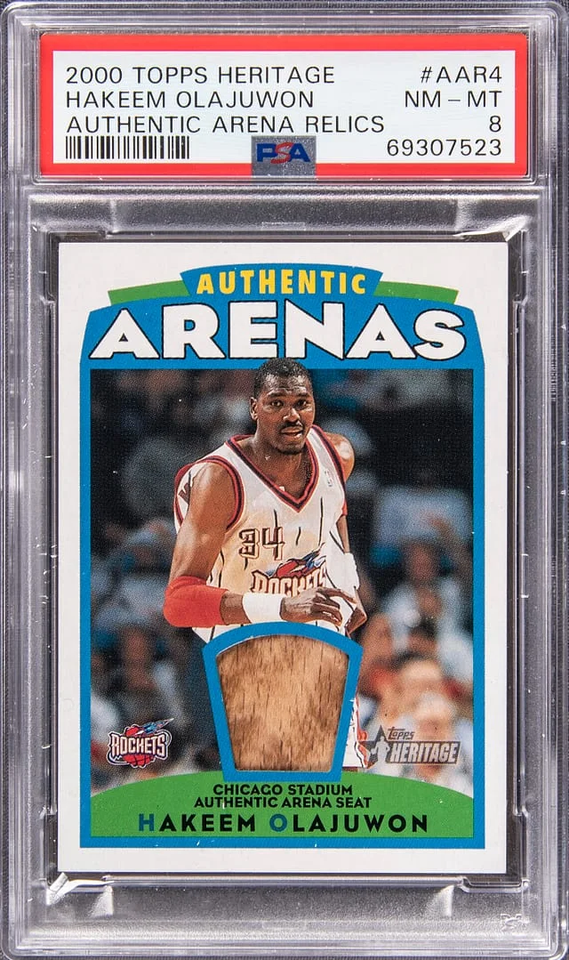 2000-01 Topps Heritage Hakeem Olajuwon Authentic Arena Relics #AAR4 card image