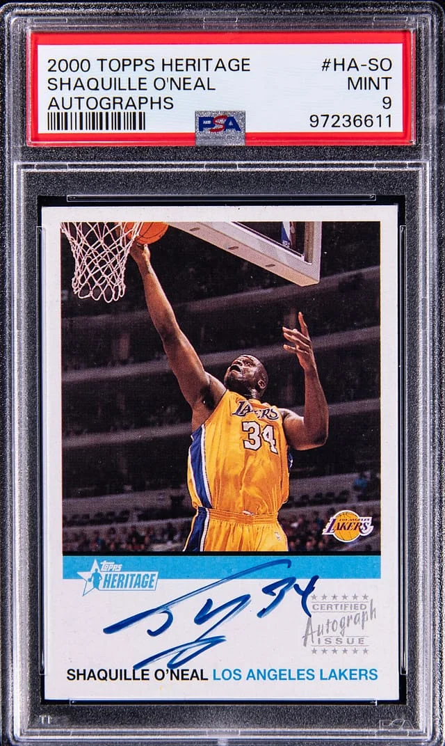 2000-01 Topps Heritage Shaquille O'Neal Autograph #HA-SO card image