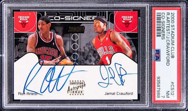 2000-01 Topps Stadium Club Ron Artest/Jamal Crawford Co-Signers #CS12 card image