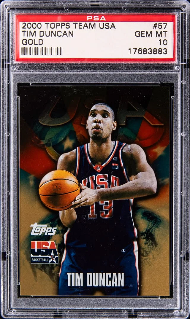 2000-01 Topps Team USA Tim Duncan Gold #57 card image