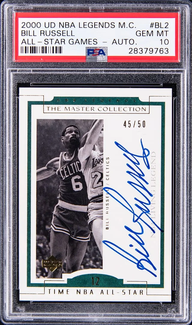 2000-01 Upper Deck Bill Russell NBA Legends Master Collection All-Star Games Autographs #BL-2 card image