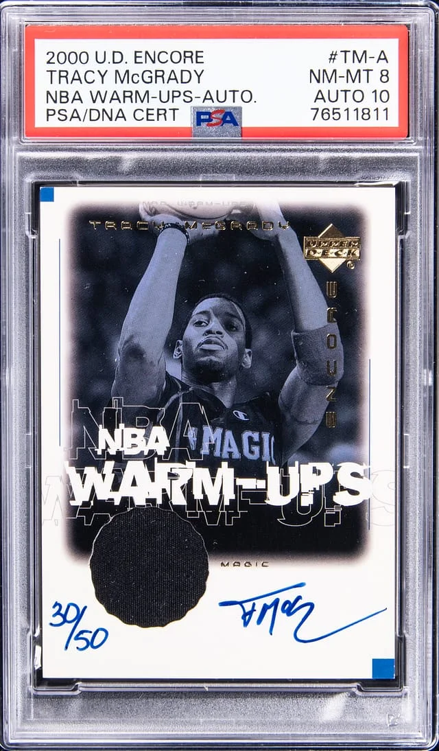 2000-01 Upper Deck Encore Tracy McGrady NBA Warm-Ups Autographs #TM-A card image