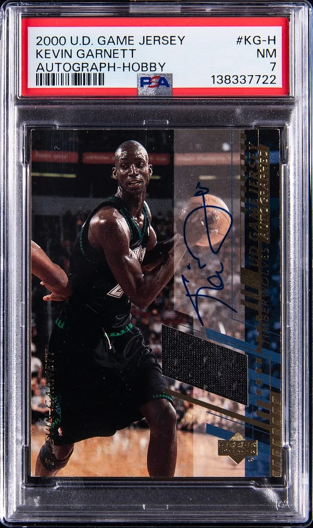 2000-01 Upper Deck Game Jersey Kevin Garnett Autograph Hobby #KG-4 card image