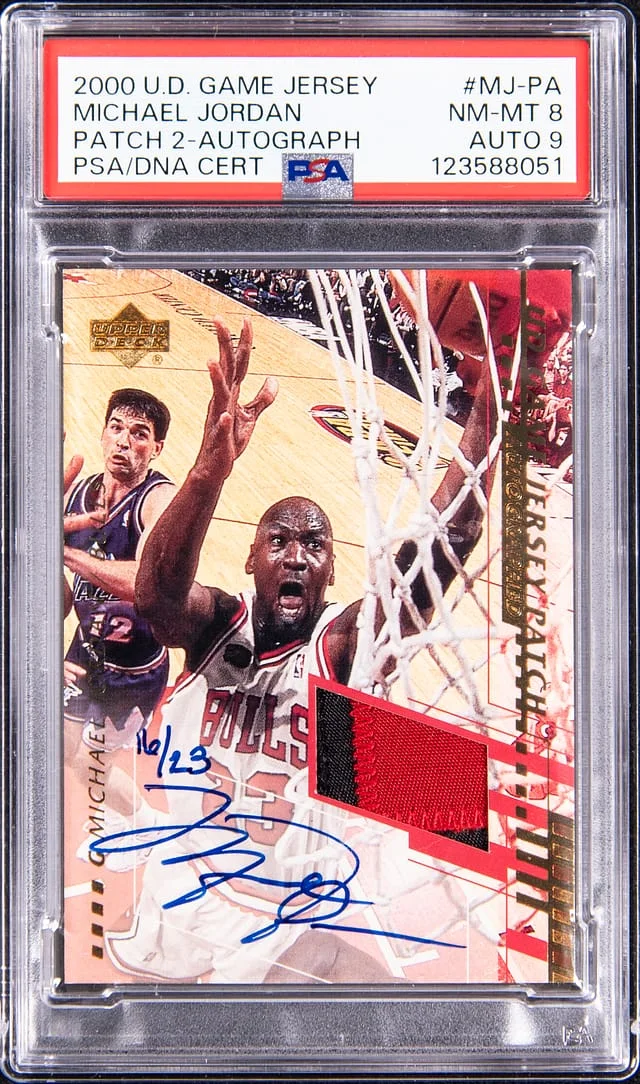 2000-01 Upper Deck Game Jersey Michael Jordan Patch 2 Autograph #MJ-PA card image