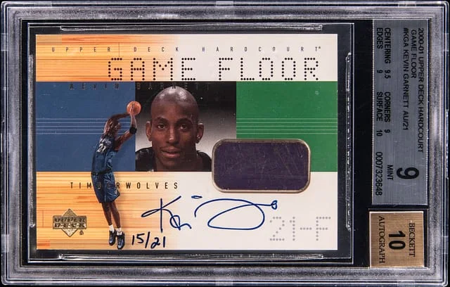2000-01 Upper Deck Hardcourt Kevin Garnett Game Floor Autograph #KG-A card image