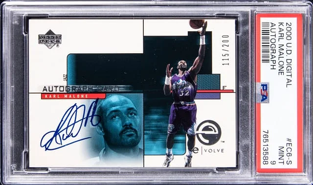 2000-01 Upper Deck Karl Malone Digital Autograph #EC6-S card image