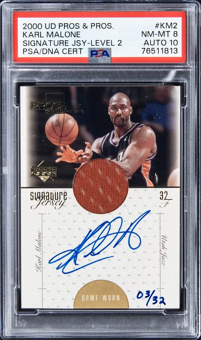 2000-01 Upper Deck Karl Malone Pros & Prospects Signature Jersey Level 2 #KM2 card image