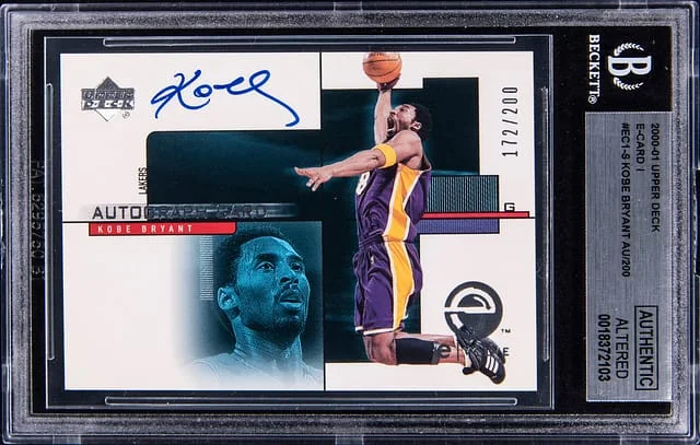 2000-01 Upper Deck Kobe Bryant E-Card 1 Signatures #EC-1 card image