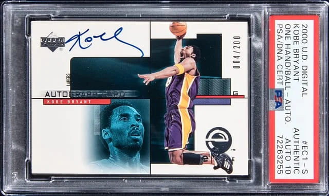2000-01 Upper Deck Kobe Bryant, One Hand on Ball Digital Evolve Autograph #EC1-S card image