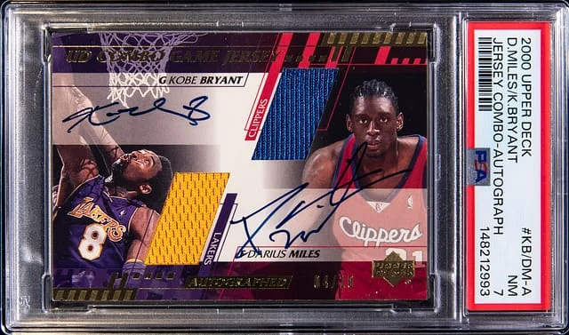 2000-01 Upper Deck Kobe Bryant/Darius Miles Jersey Combo Autograph #KB/DM-A card image