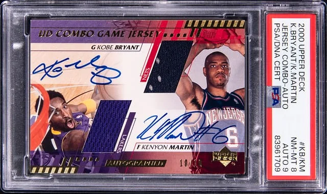 2000-01 Upper Deck Kobe Bryant/Kenyon Martin Jersey Combo Autographed #KB/KM-A card image