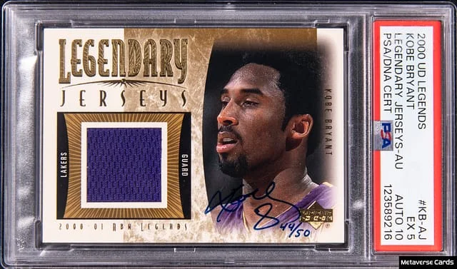 2000-01 Upper Deck Legends Kobe Bryant Legendary Jerseys Autograph #KB-AJ card image