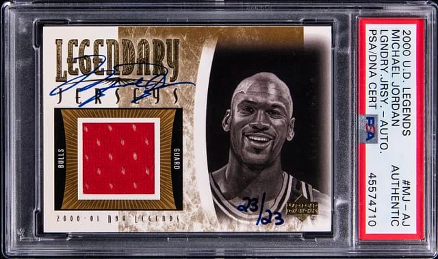 2000-01 Upper Deck Legends Michael Jordan Legendary Jerseys Autograph #MJ-AJ card image