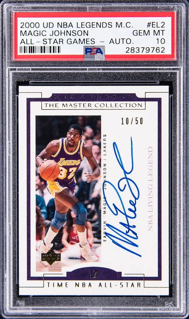 2000-01 Upper Deck Magic Johnson NBA Legends Master Collection All Star Games Autograph #EL2 card image