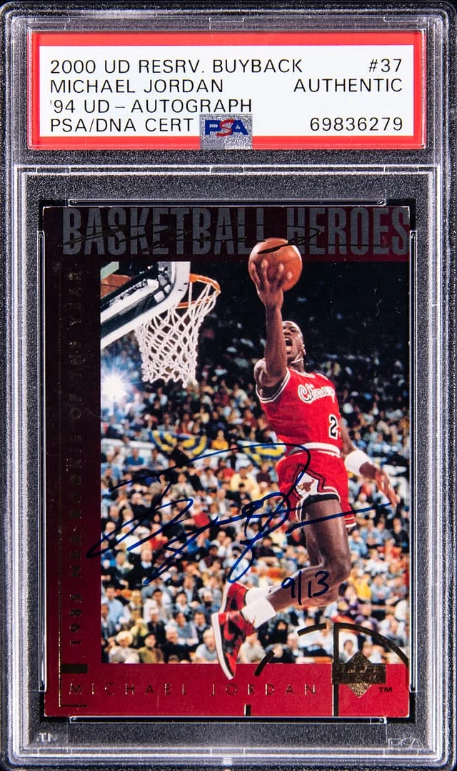 2000-01 Upper Deck Michael Jordan Reserve Buyback '94 UD Autograph #37 card image