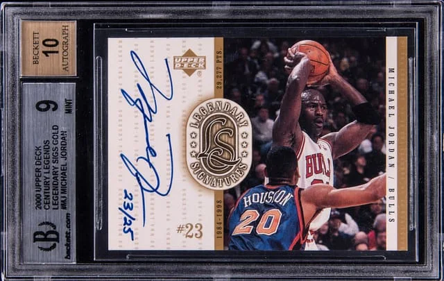 2000-01 Upper Deck Michael Jordan Century Legends Legendary Signatures Gold #MJ card image