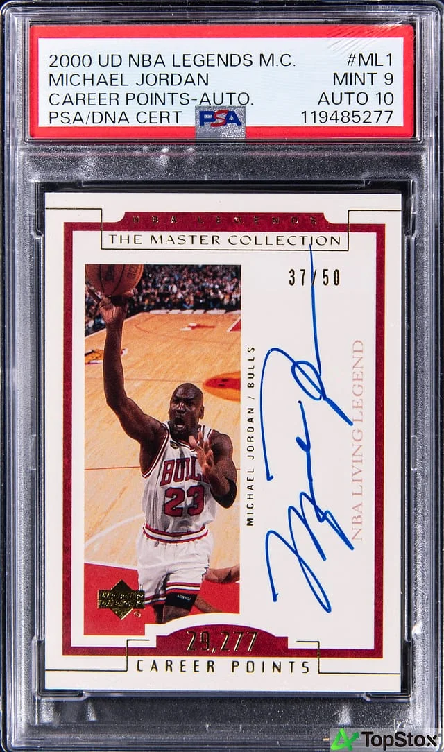 2000-01 Upper Deck Michael Jordan NBA Legends Master Collection Career Points Autograph #ML1 card image