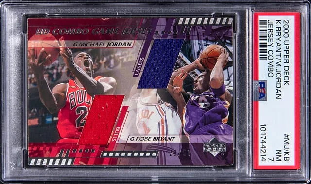 2000-01 Upper Deck Michael Jordan/Kobe Bryant Game-Used Jersey Combo #MJ/KB card image