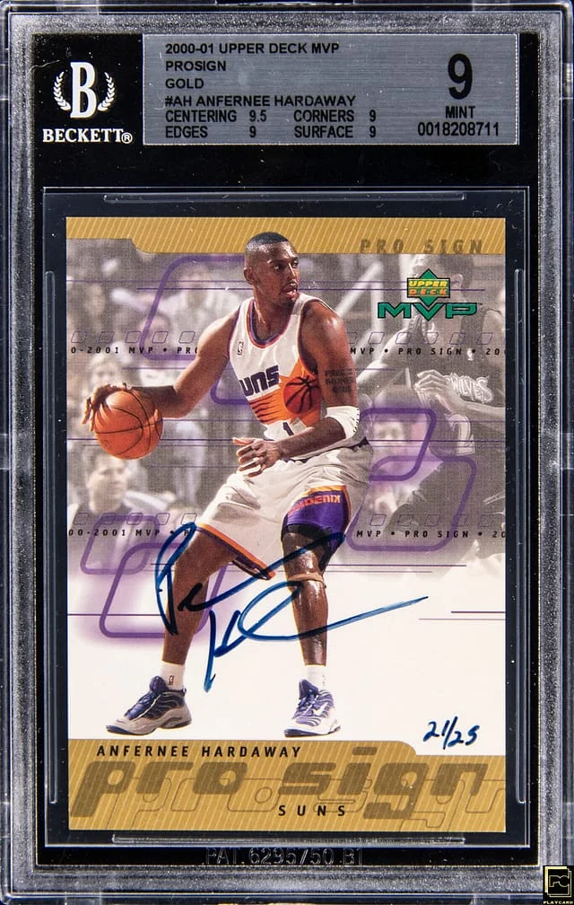 2000-01 Upper Deck MVP Anfernee Hardaway Prosign Gold #AH card image