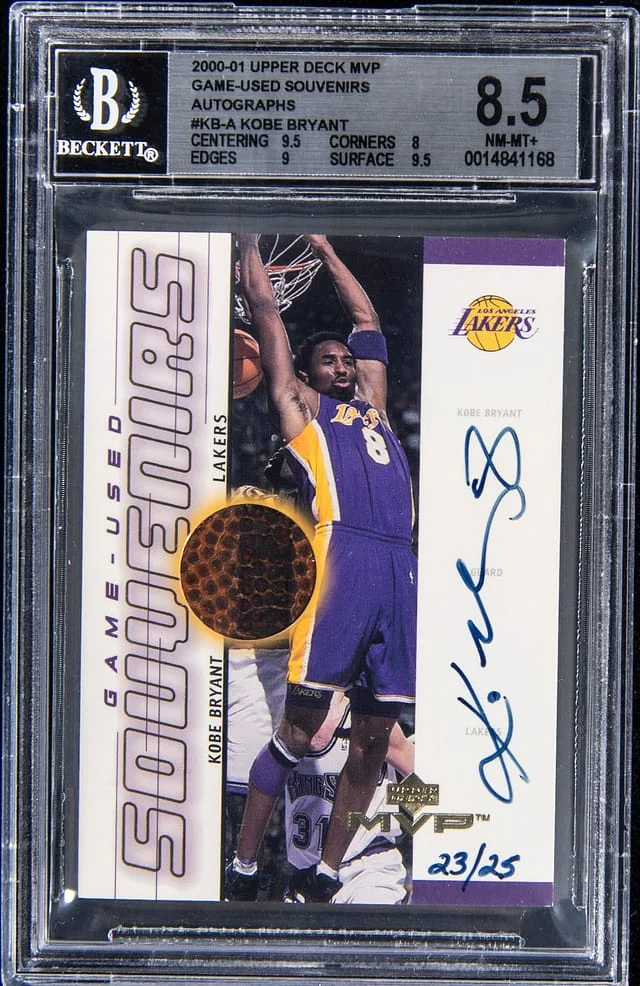2000-01 Upper Deck MVP Kobe Bryant Game-Used Souvenirs Autograph #KB-SA card image