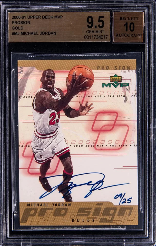 2000-01 Upper Deck MVP Michael Jordan Prosign Gold #MJ card image