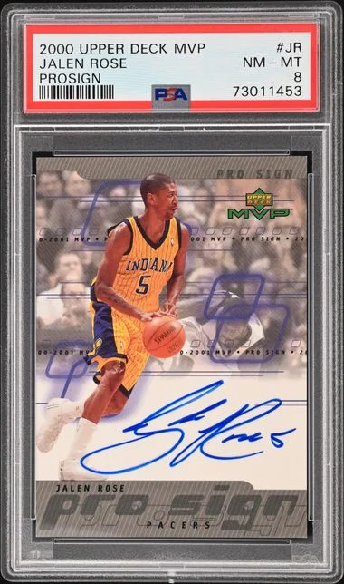 2000-01 Upper Deck MVP Prosign #J$ Jalen Rose #no-number card image