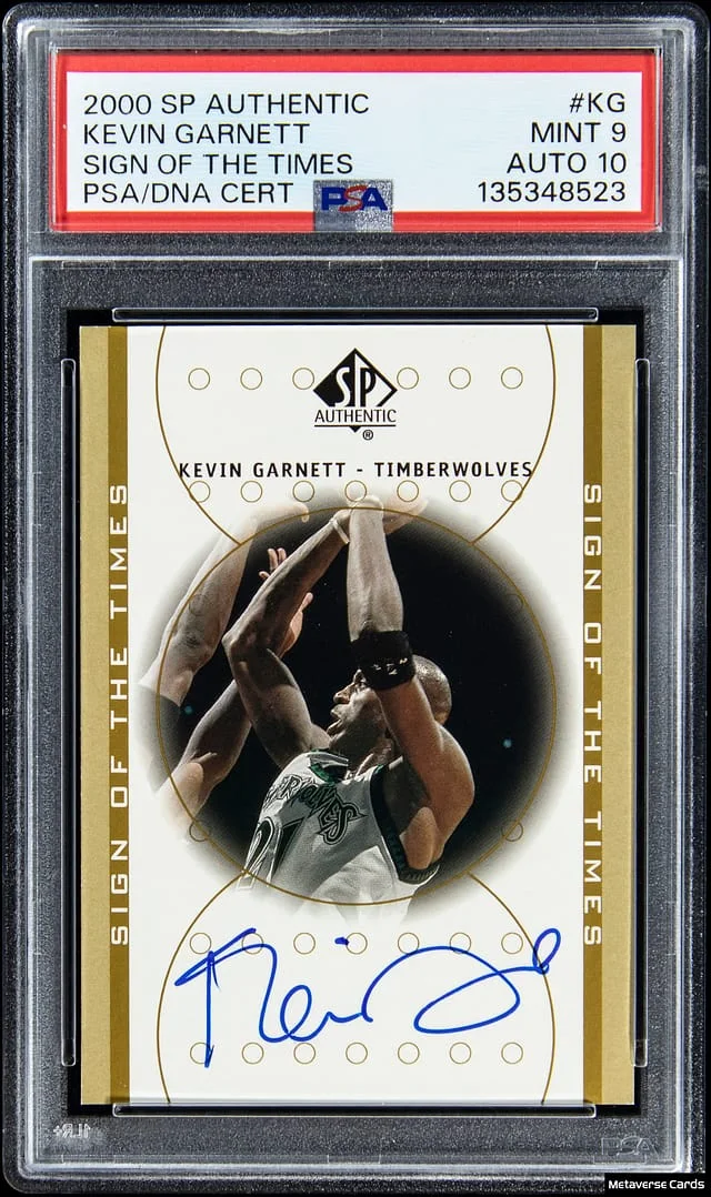 2000-01 Upper Deck SP Authentic Kevin Garnett Sign of the Times Platinum #KG card image