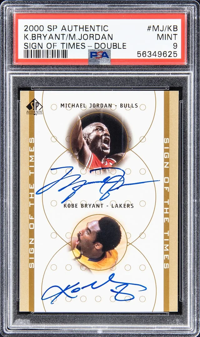 2000-01 Upper Deck SP Authentic Michael Jordan/Kobe Bryant Sign of Times Double #MJ/KB card image