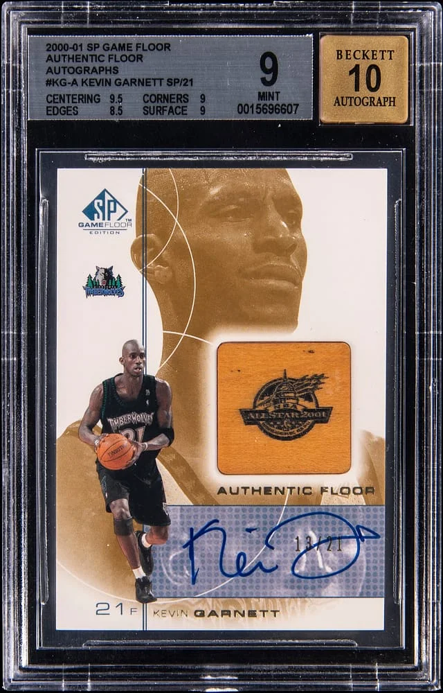2000-01 Upper Deck SP Kevin Garnett Game Floor Authentic Floor Autographs #KG-A card image
