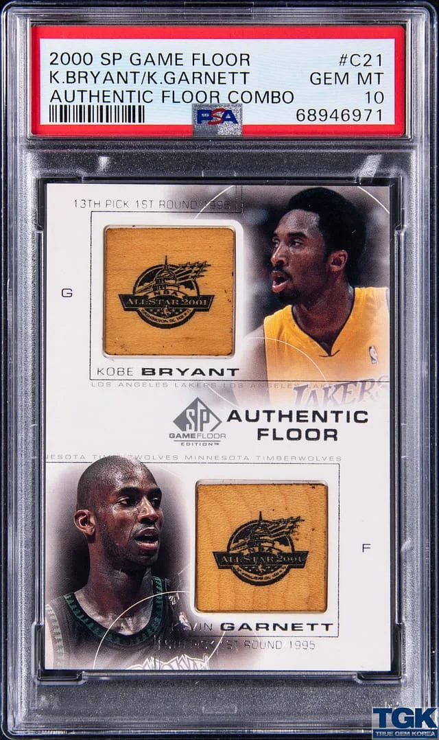 2000-01 Upper Deck SP Kobe Bryant/Kevin Garnett Game Floor Authentic Floor Combo #C21 card image