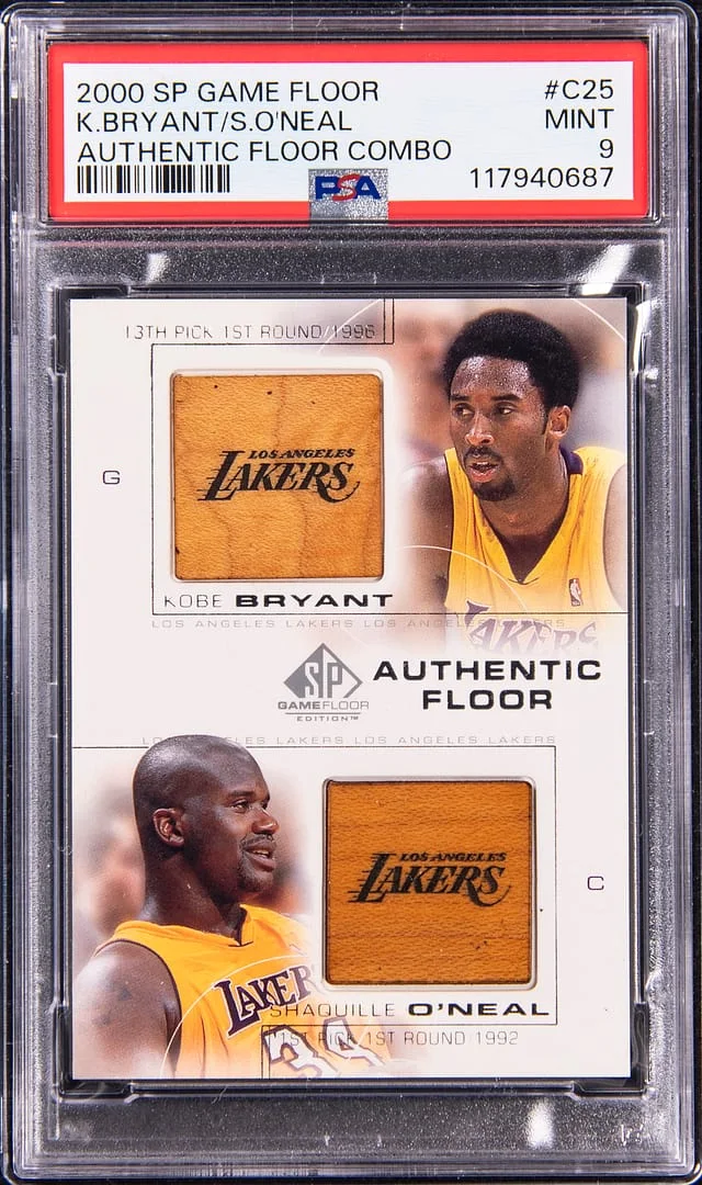 2000-01 Upper Deck SP Kobe Bryant/Shaquille O'Neal Game Floor Authentic Floor Combo #C25 card image