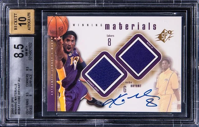 2000-01 Upper Deck SPx Kobe Bryant Winning Materials Jersey/Warm-Up Autograph #KBA1 card image